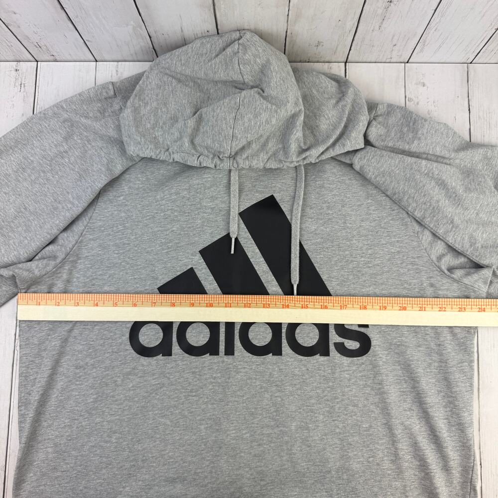 Adidas Grey Essentials Aeroready Graphic Logo Performance Hoodie Size XL - Picture 11 of 13